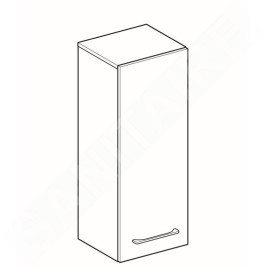 Geberit Selnova Square - Meuble latéral haut 850x330x297 mm, 1 porte, noyer hickory 501.278.00.1
