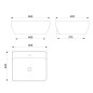 Sapho Tuje - Lavabo à poser 46x42 mm, sans trop-plein, trou pour robinet, blanc TU0217