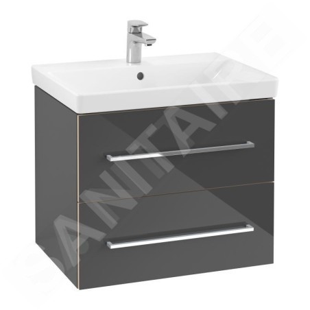 Villeroy & Boch Avento - Meuble-vasque, 630x514x452 mm, 2 tiroirs, Crystal Grey A89000B1