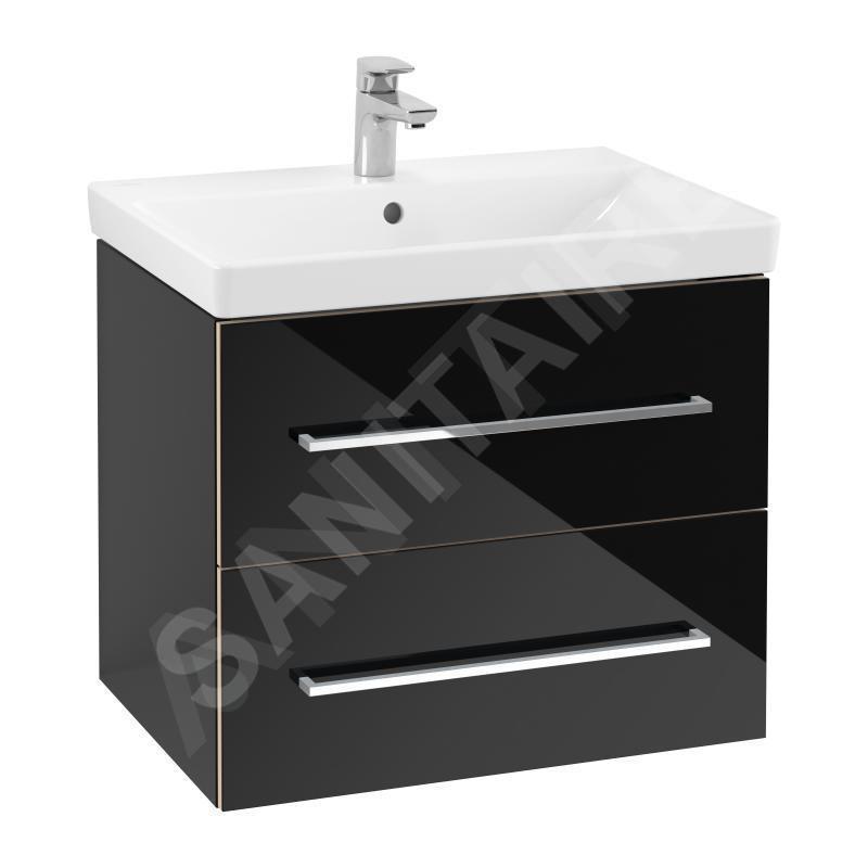 Villeroy & Boch Avento - Meuble-vasque, 630x514x452 mm, 2 tiroirs, Crystal Black A89000B3 Villeroy & Boch Avento - Meuble-vasque, 630x514x452 mm, 2 tiroirs, Crystal Black A89000B3