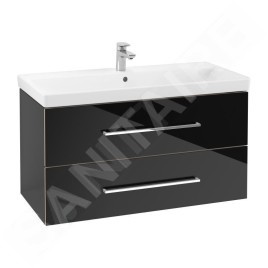 Villeroy & Boch Avento - Meuble-vasque, 980x514x452 mm, 2 tiroirs, Crystal Black A89200B3
