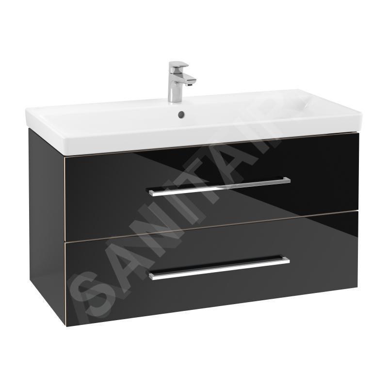 Villeroy & Boch Avento - Meuble-vasque, 980x514x452 mm, 2 tiroirs, Crystal Black A89200B3 Villeroy & Boch Avento - Meuble-vasque, 980x514x452 mm, 2 tiroirs, Crystal Black A89200B3