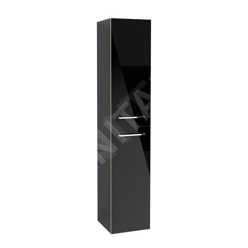 Villeroy & Boch Avento - Armoire, 350x1760x372 mm, 2 portes, Crystal Black A89400B3