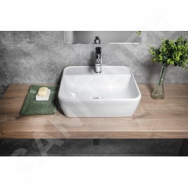 Sapho Tuje - Lavabo à poser 46x42 mm, sans trop-plein, trou pour robinet, blanc TU0217