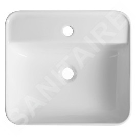 Sapho Tuje - Lavabo à poser 46x42 mm, sans trop-plein, trou pour robinet, blanc TU0217