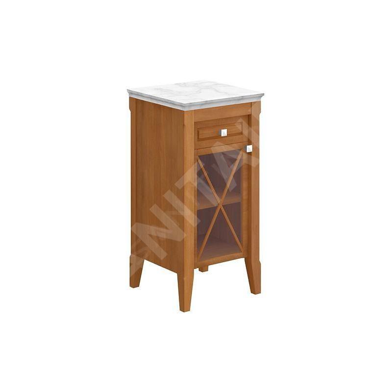 Villeroy & Boch Hommage - Armoire latérale, 440 mm × 850 mm × 425 mm, érable massif, teinte noyer - meuble, charnières à droite Villeroy & Boch Hommage - Armoire latérale, 440 mm × 850 mm × 425 mm, érable massif, teinte noyer - meuble, charnières à droite