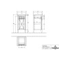 Villeroy & Boch Hommage - Armoire latérale, 440 mm × 850 mm × 425 mm, érable massif, teinte noyer - meuble, charnières à droite Villeroy & Boch Hommage - Armoire latérale, 440 mm × 850 mm × 425 mm, érable massif, teinte noyer - meuble, charnières à droite