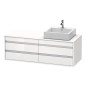 Duravit Ketho - Meuble sous lavabo 496x1400x550 mm, droite, 4 tiroirs, blanc brillant KT6657R2222