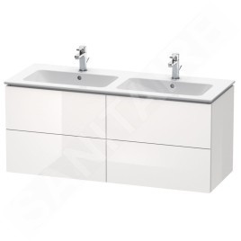 Duravit L-Cube - Meuble sous lavabo 550x1290x481 mm, 4 tiroirs, blanc brillant LC625902222