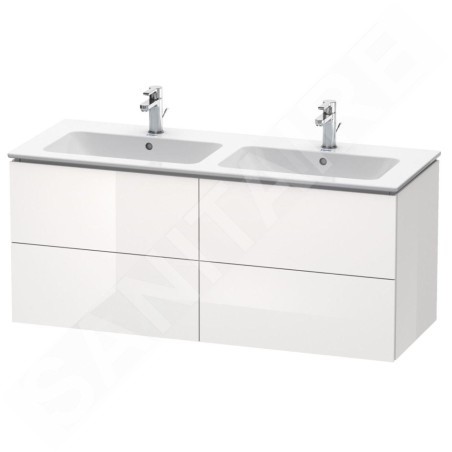 Duravit L-Cube - Meuble sous lavabo 550x1290x481 mm, 4 tiroirs, blanc brillant LC625902222