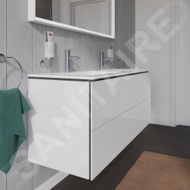 Duravit L-Cube - Meuble sous lavabo 550x1290x481 mm, 4 tiroirs, blanc brillant LC625902222