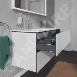 Duravit L-Cube - Meuble sous lavabo 550x1290x481 mm, 4 tiroirs, blanc brillant LC625902222