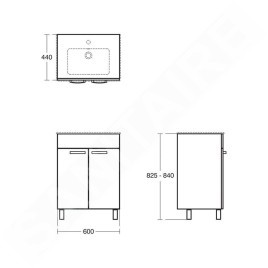 Ideal Standard Tempo - Meuble sous lavabo 600x440x740 mm, chêne cérusé E3239OS
