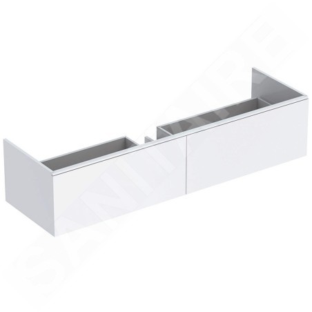 Geberit Xeno 2 - Meuble sous lavabo Varicor 1400 mm avec luminaire LED, 2 tiroirs, blanc mat 500.346.01.1