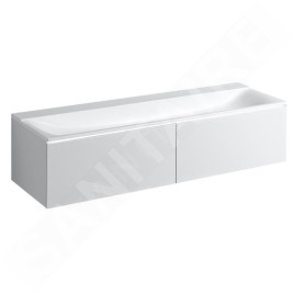 Geberit Xeno 2 - Meuble sous lavabo Varicor 1400 mm avec luminaire LED, 2 tiroirs, blanc mat 500.346.01.1