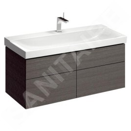 Geberit Xeno 2 - Meuble sous lavabo 1200 mm avec luminaire LED, 4 tiroirs, gris 500.518.43.1