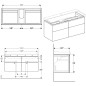 Geberit Xeno 2 - Meuble sous lavabo 1200 mm avec luminaire LED, 4 tiroirs, gris 500.518.43.1 Geberit Xeno 2 - Meuble sous lavabo 1200 mm avec luminaire LED, 4 tiroirs, gris 500.518.43.1
