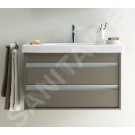 Duravit Ketho - Meuble sous lavabo 480x800x385 mm, deux tiroirs, blanc brillant KT645302222