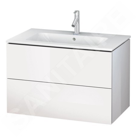 Duravit L-Cube - Meuble sous lavabo 550x820x481 mm, 2 tiroirs, blanc brillant LC624102222