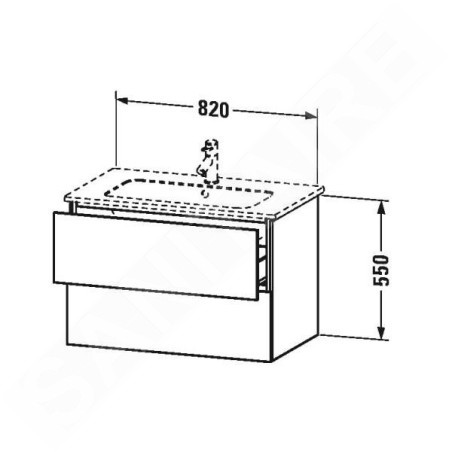 Duravit L-Cube - Meuble sous lavabo 550x820x481 mm, 2 tiroirs, blanc brillant LC624102222