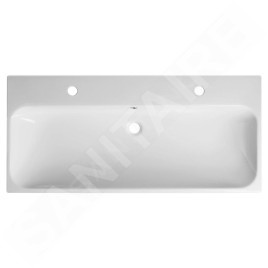 Sapho Toridi - Double-lavabo, 101x47 cm, avec trop-plein, 2 trous pour robinetterie, blanc TU0222