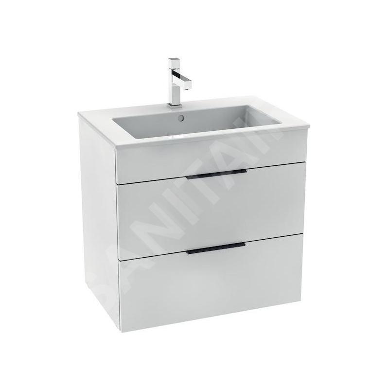 Jika Cube - Meuble avec lavabo, 640x422x622 mm, 2 tiroirs, blanc H4536021763001 Jika Cube - Meuble avec lavabo, 640x422x622 mm, 2 tiroirs, blanc H4536021763001