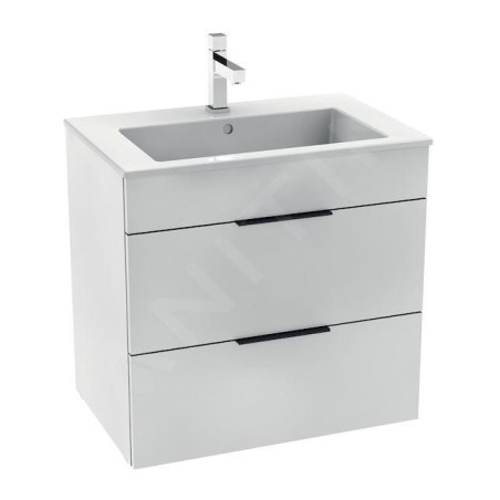 Jika Cube - Meuble avec lavabo, 640x422x622 mm, 2 tiroirs, blanc H4536021763001
