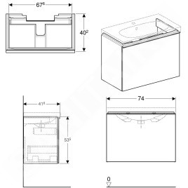 Geberit Acanto - Meuble sous lavabo 750 mm, blanc poli 500.615.01.2