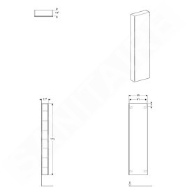Geberit Acanto - Colonne haute 1730x450 mm, noir 500.637.16.1