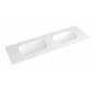 Sapho Treos - Double lavabo de meuble 152x51 cm, sans trop-plein, 2 trous pour robinetterie, blanc TS152-0101