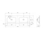 Sapho Treos - Double lavabo de meuble 152x51 cm, sans trop-plein, 2 trous pour robinetterie, blanc TS152-0101