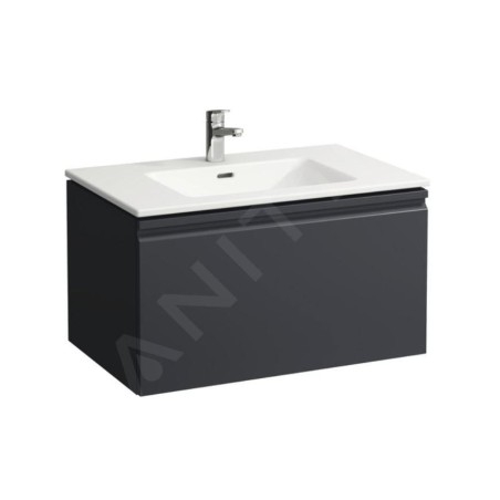Laufen Pro S - Meuble avec lavabo, 800x500 mm, 1 tiroirs, graphite mat H8609634801041