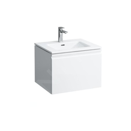 Laufen Pro S - Meuble avec lavabo, 600x500 mm, 1 tiroirs, blanc brillant H8609614751041