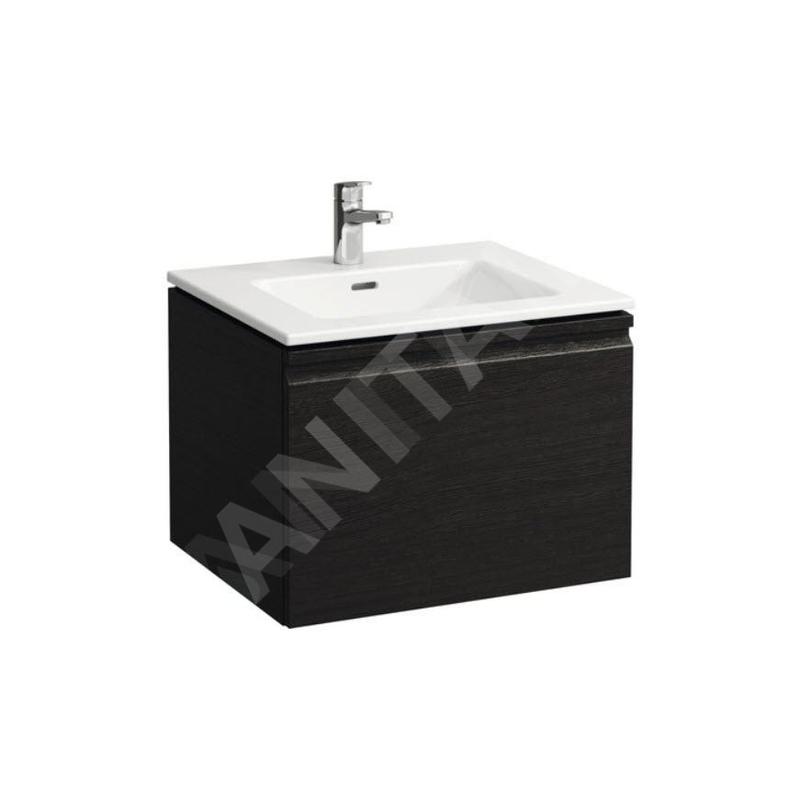 Laufen Pro S - Meuble avec lavabo, 600x500 mm, 1 tiroirs, wengé H8609614231041