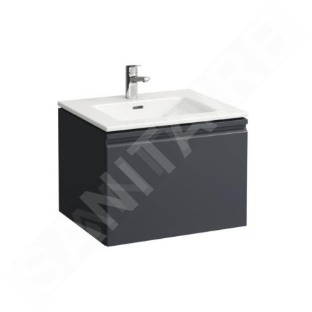 Laufen Pro S - Meuble avec lavabo, 600x500 mm, 1 tiroirs, graphite mat H8609614801041