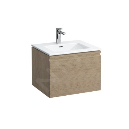 Laufen Pro S - Meuble avec lavabo, 600x500 mm, 1 tiroirs, chêne clair H8609614791041
