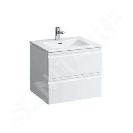 Laufen Pro S - Meuble avec lavabo, 600x500 mm, 2 tiroirs, blanc mat H8619614631041