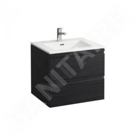 Laufen Pro S - Meuble avec lavabo, 600x500 mm, 2 tiroirs, wengé H8619614231041