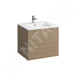 Laufen Pro S - Meuble avec lavabo, 600x500 mm, 2 tiroirs, chêne clair H8619614791041