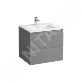 Laufen Pro S - Meuble avec lavabo, 600x500 mm, 2 tiroirs, graphite mat H8619614801041