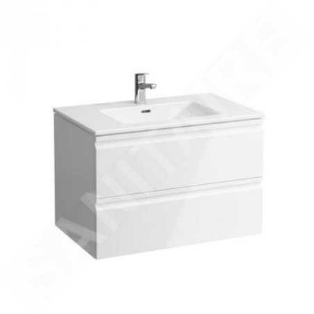 Laufen Pro S - Meuble avec lavabo, 800x500 mm, 2 tiroirs, blanc mat H8619634631041
