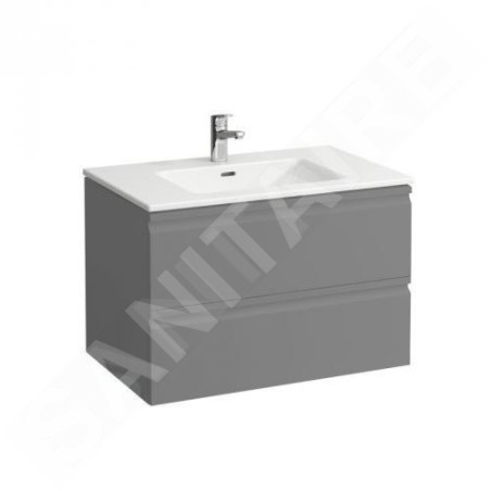 Laufen Pro S - Meuble avec lavabo, 800x500 mm, 2 tiroirs, graphite mat H8619634801041