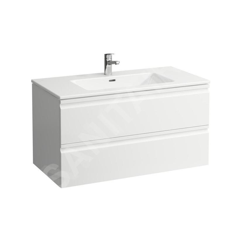Laufen Pro S - Meuble avec lavabo, 1000x500 mm, 2 tiroirs, blanc brillant H8619654751041