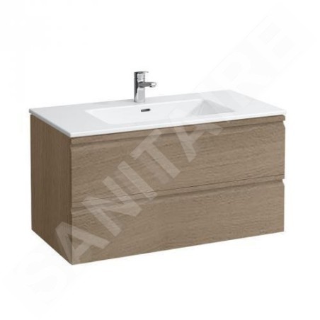 Laufen Pro S - Meuble avec lavabo, 1000x500 mm, 2 tiroirs, chêne clair H8619654791041
