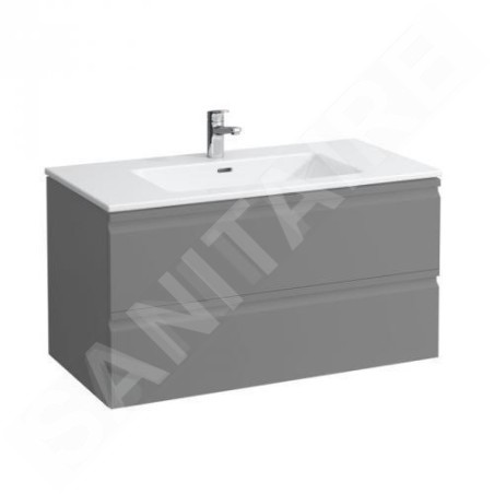 Laufen Pro S - Meuble avec lavabo, 1000x500 mm, 2 tiroirs, graphite mat H8619654801041