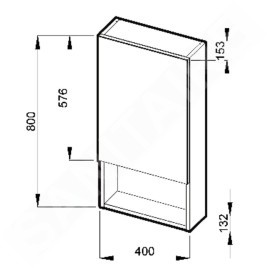 Jika Lyra - Armoire avec miroir 400x132x800 mm, blanc H4532210383041