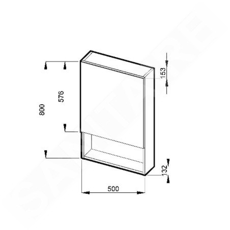 Jika Lyra - Armoire avec miroir 500x132x800 mm, blanc H4532310383041