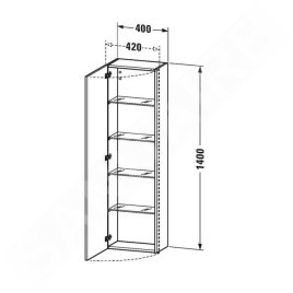 Duravit DuraStyle - Armoire haute 1400x400x240 mm, droite, blanc brillant DS1218R2222
