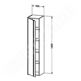 Duravit Ketho - Armoire haute 1800x400x360 mm, gauche, blanc brillant KT1255L2222
