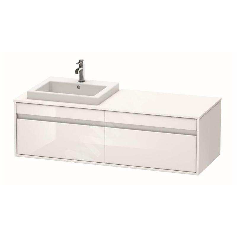 Duravit Ketho - Meuble sous lavabo 426x1400x550 mm, gauche, 2 tiroirs, blanc brillant KT6797L2222 Duravit Ketho - Meuble sous lavabo 426x1400x550 mm, gauche, 2 tiroirs, blanc brillant KT6797L2222
